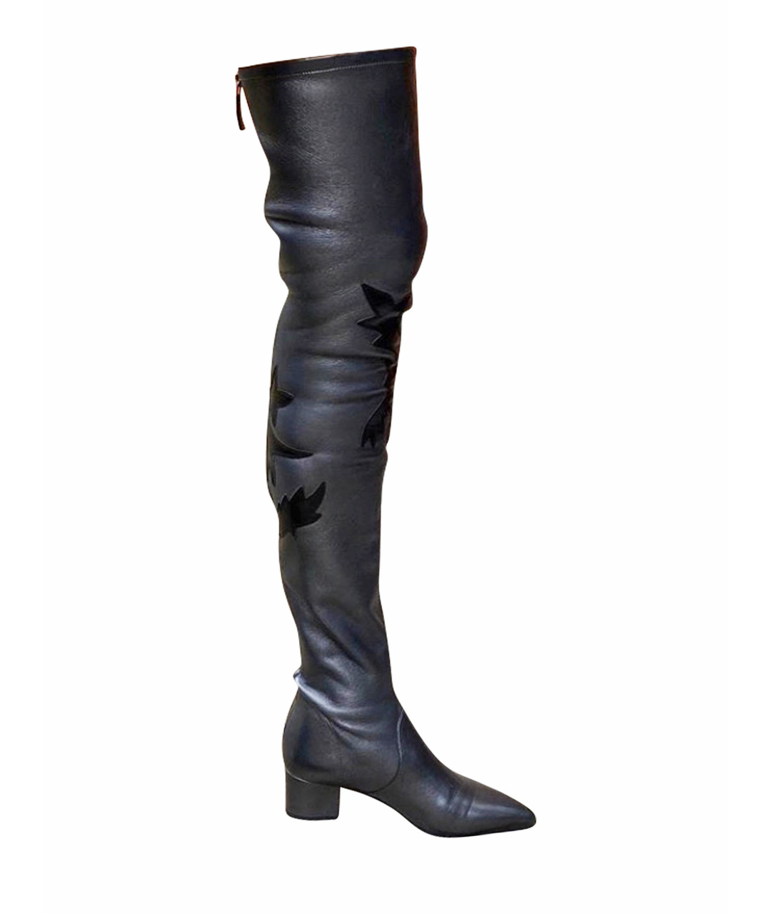 CHANEL PRE-OWNED Черные кожаные ботфорты, фото 1