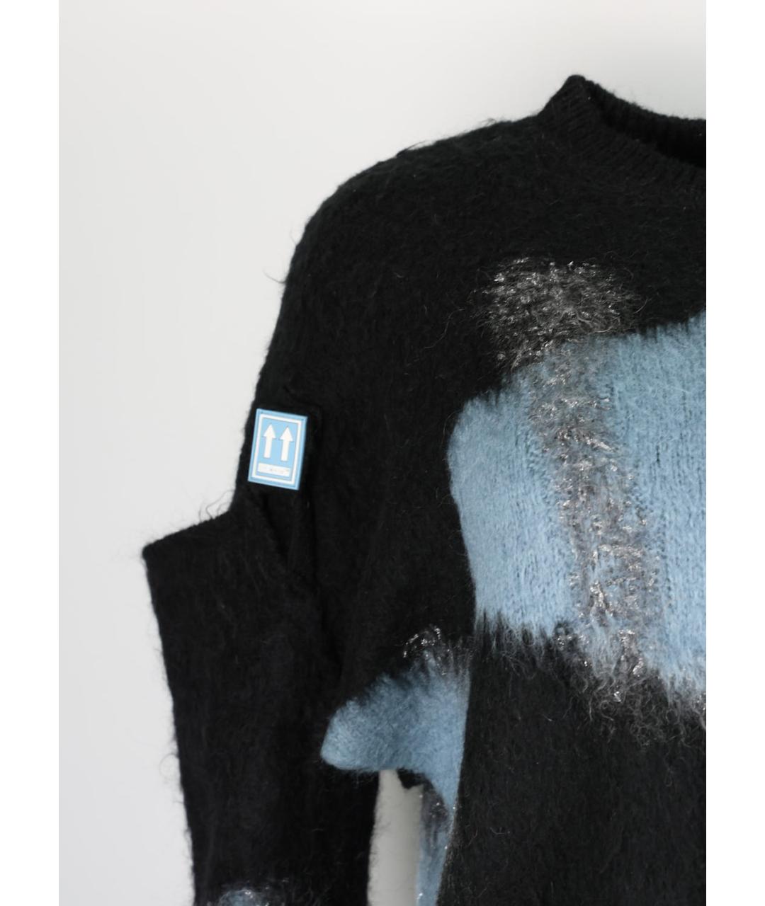 OFF-WHITE Голубой шерстяной джемпер / свитер, фото 4