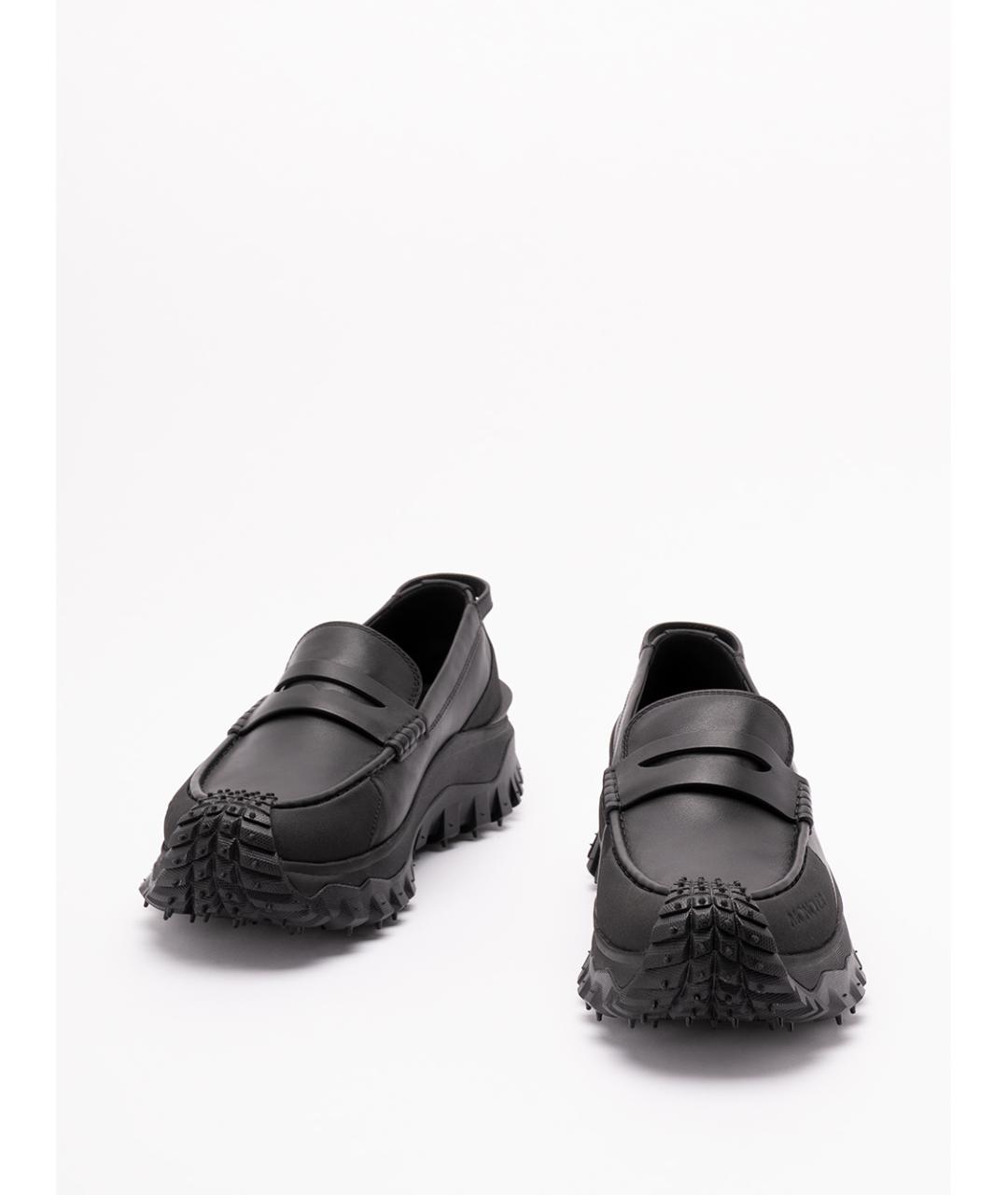 MONCLER Черные кожаные лоферы, фото 2