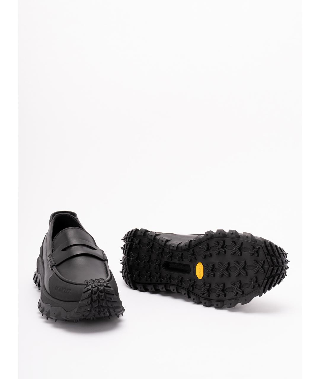 MONCLER Черные кожаные лоферы, фото 4