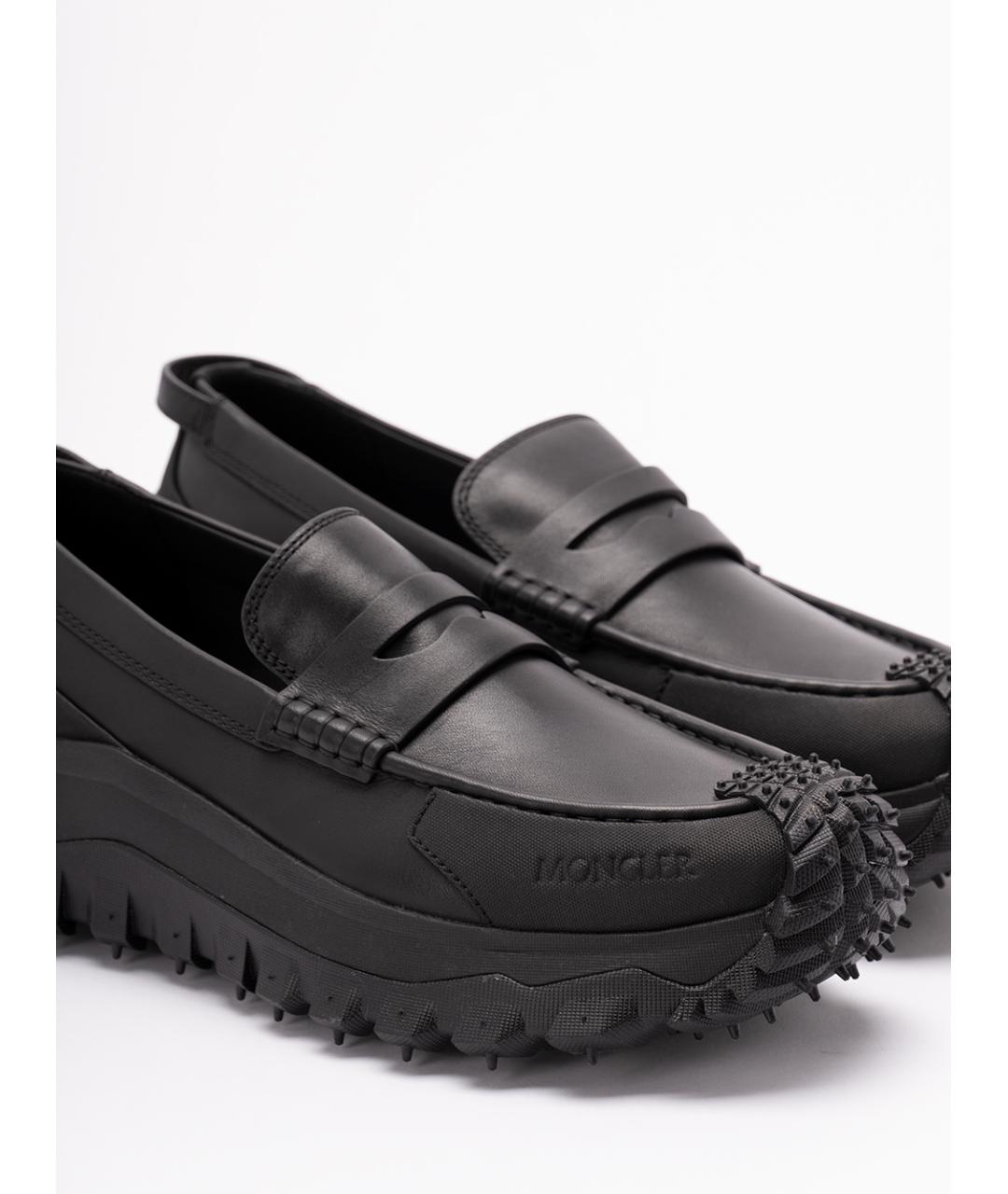 MONCLER Черные кожаные лоферы, фото 5
