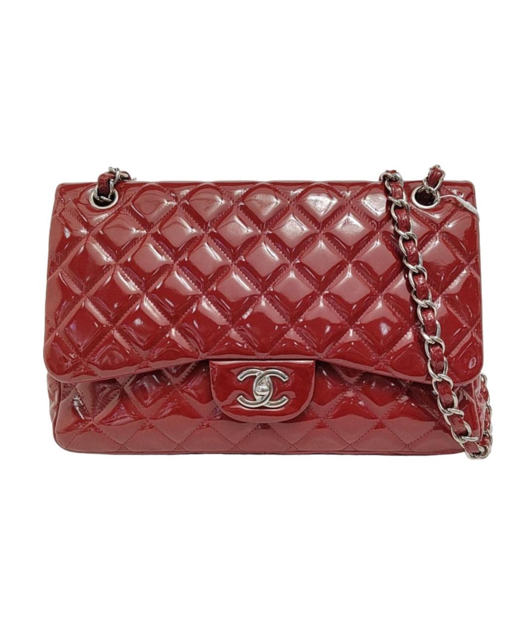 CHANEL Красная сумка через плечо из лакированной кожи, фото 9