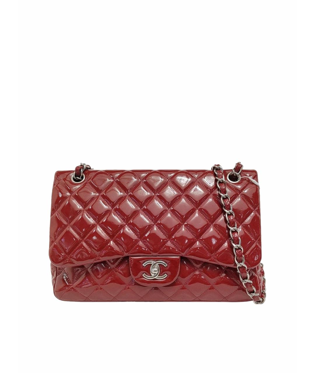 CHANEL Красная сумка через плечо из лакированной кожи, фото 1