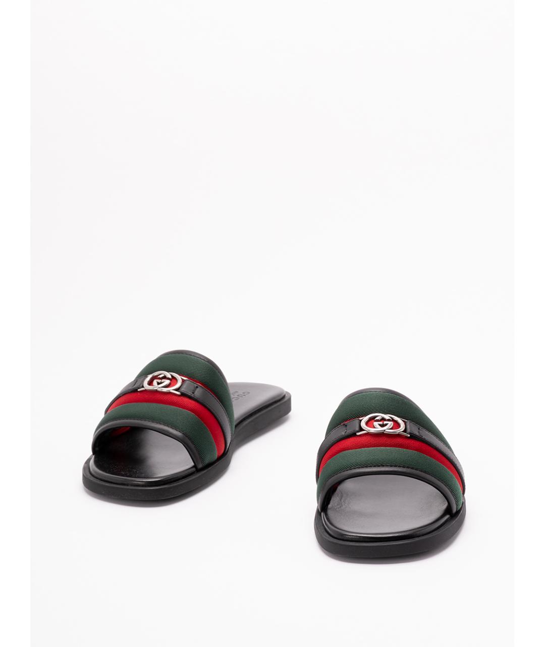 GUCCI Мульти текстильные шлепанцы, фото 2