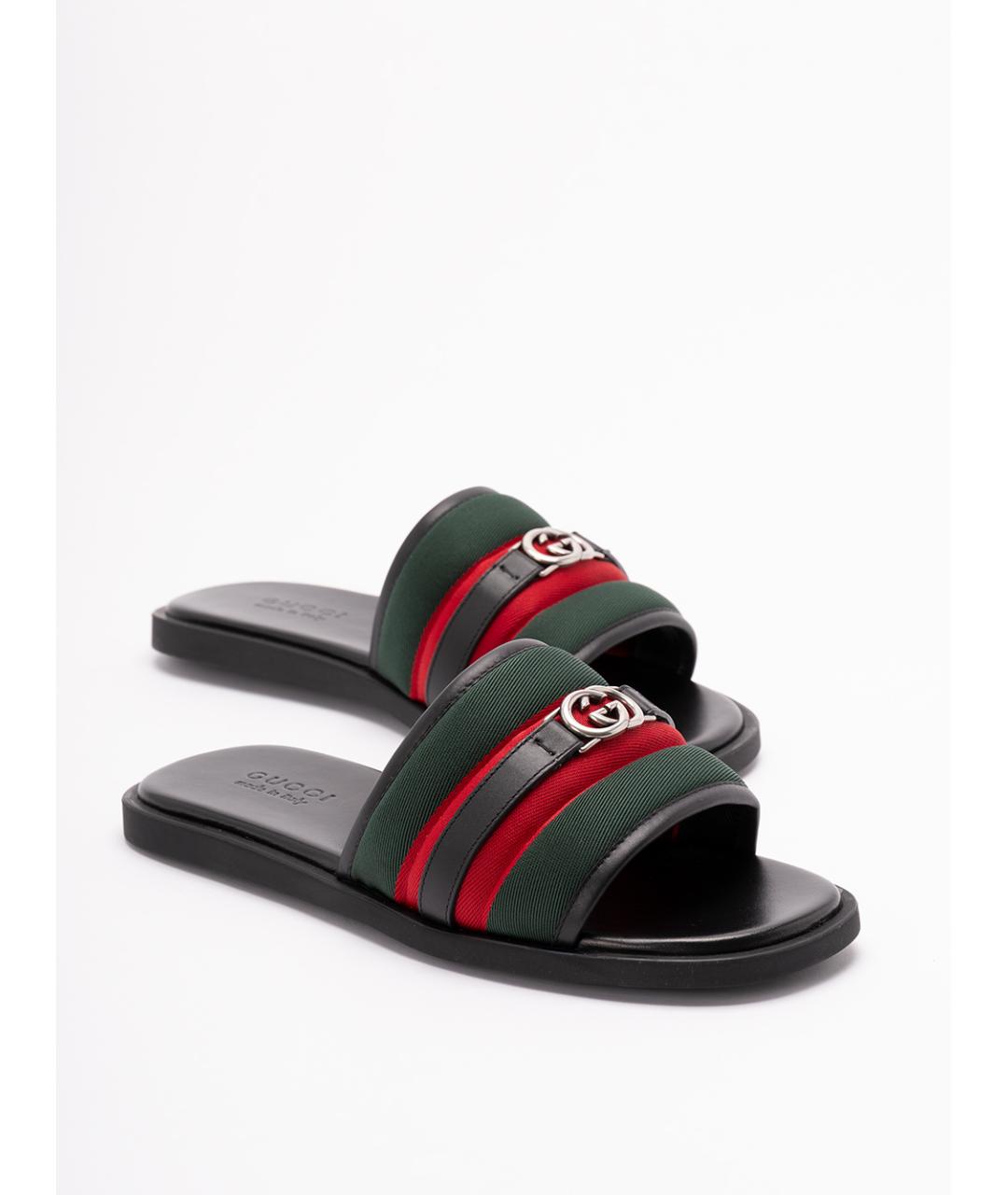 GUCCI Мульти текстильные шлепанцы, фото 5