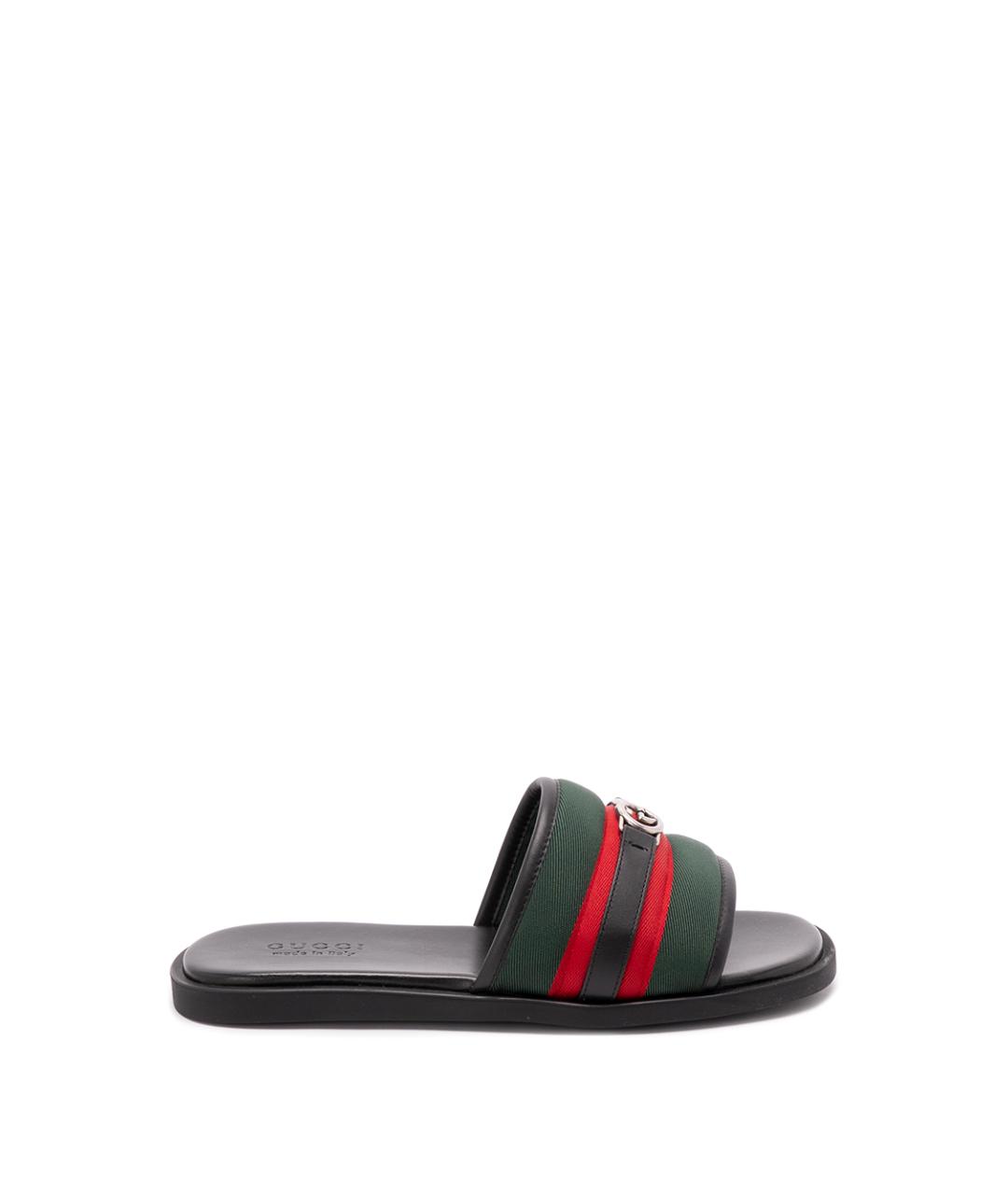 GUCCI Мульти текстильные шлепанцы, фото 1