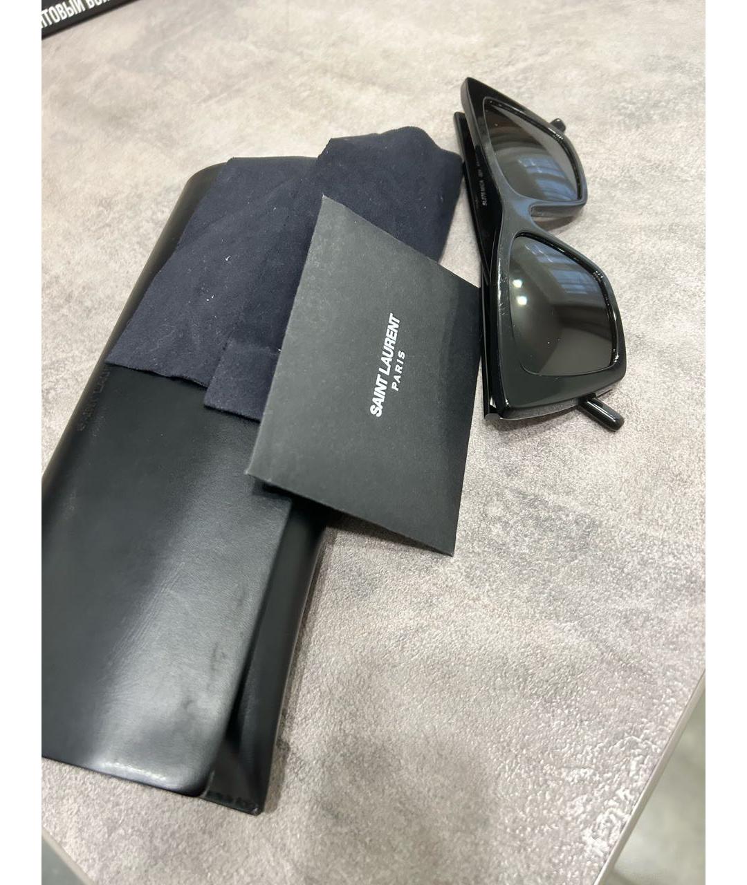 SAINT LAURENT Черные пластиковые солнцезащитные очки, фото 8