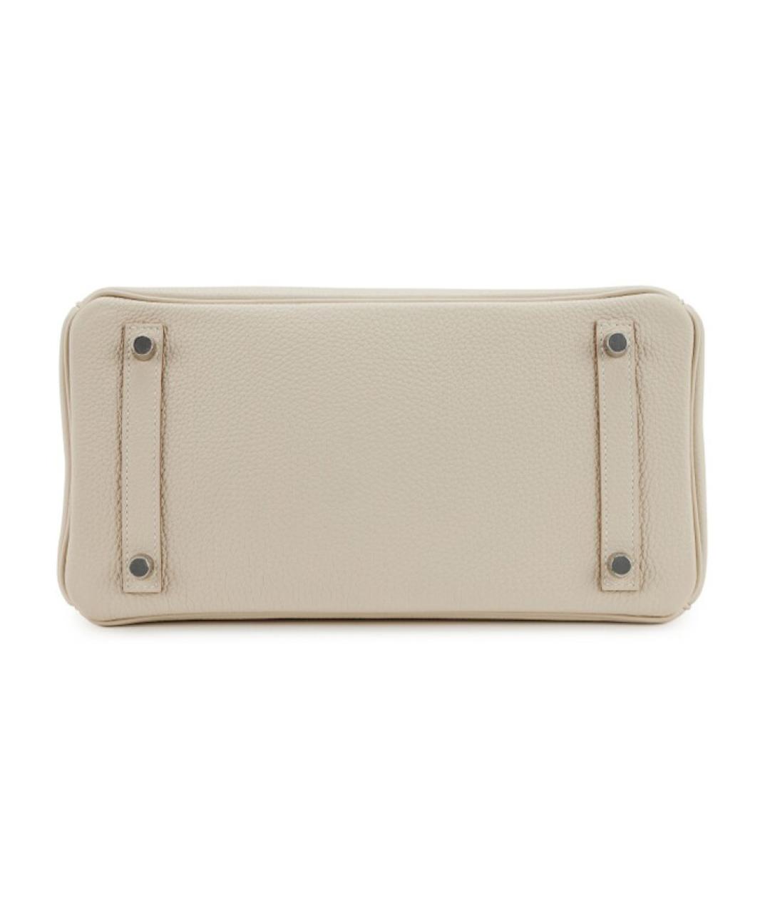 HERMES Белая кожаная сумка с короткими ручками, фото 5