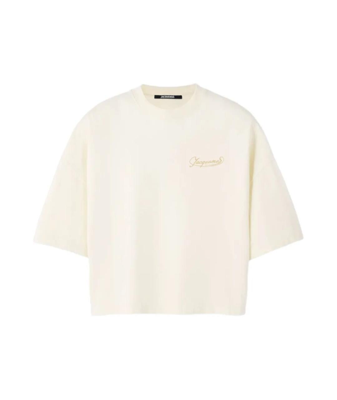 JACQUEMUS Бежевая хлопковая футболка, фото 1