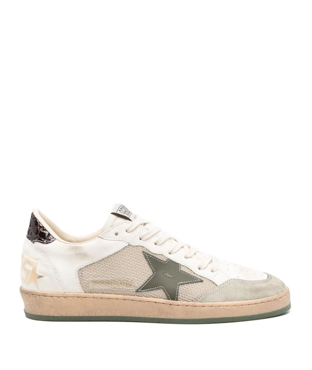 GOLDEN GOOSE DELUXE BRAND Бежевые кожаные низкие кроссовки / кеды, фото 1