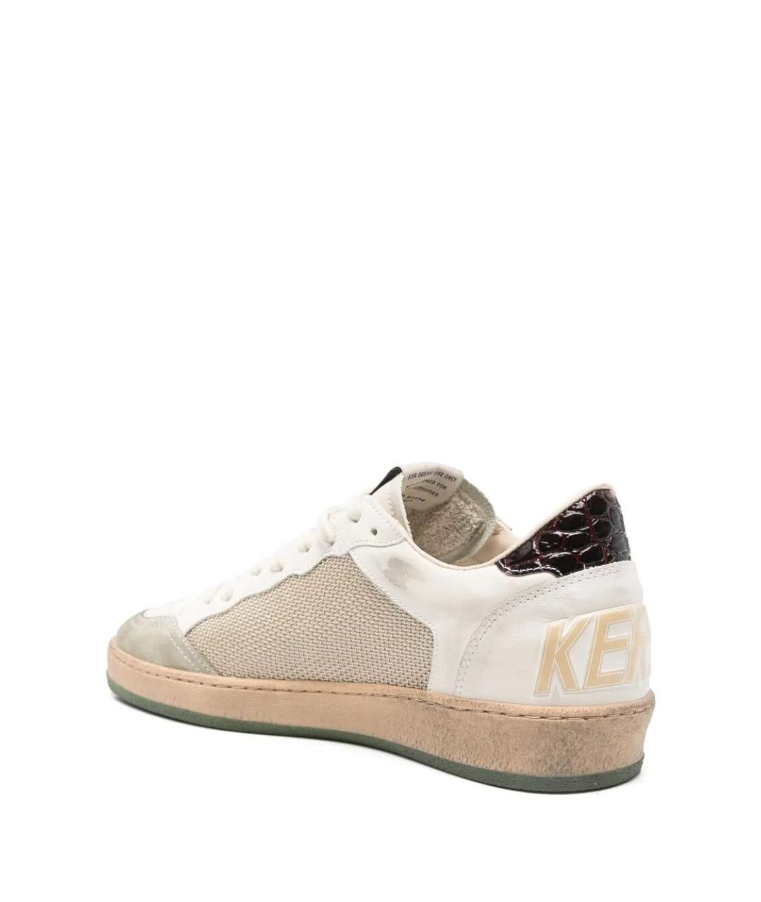 GOLDEN GOOSE DELUXE BRAND Бежевые кожаные низкие кроссовки / кеды, фото 3