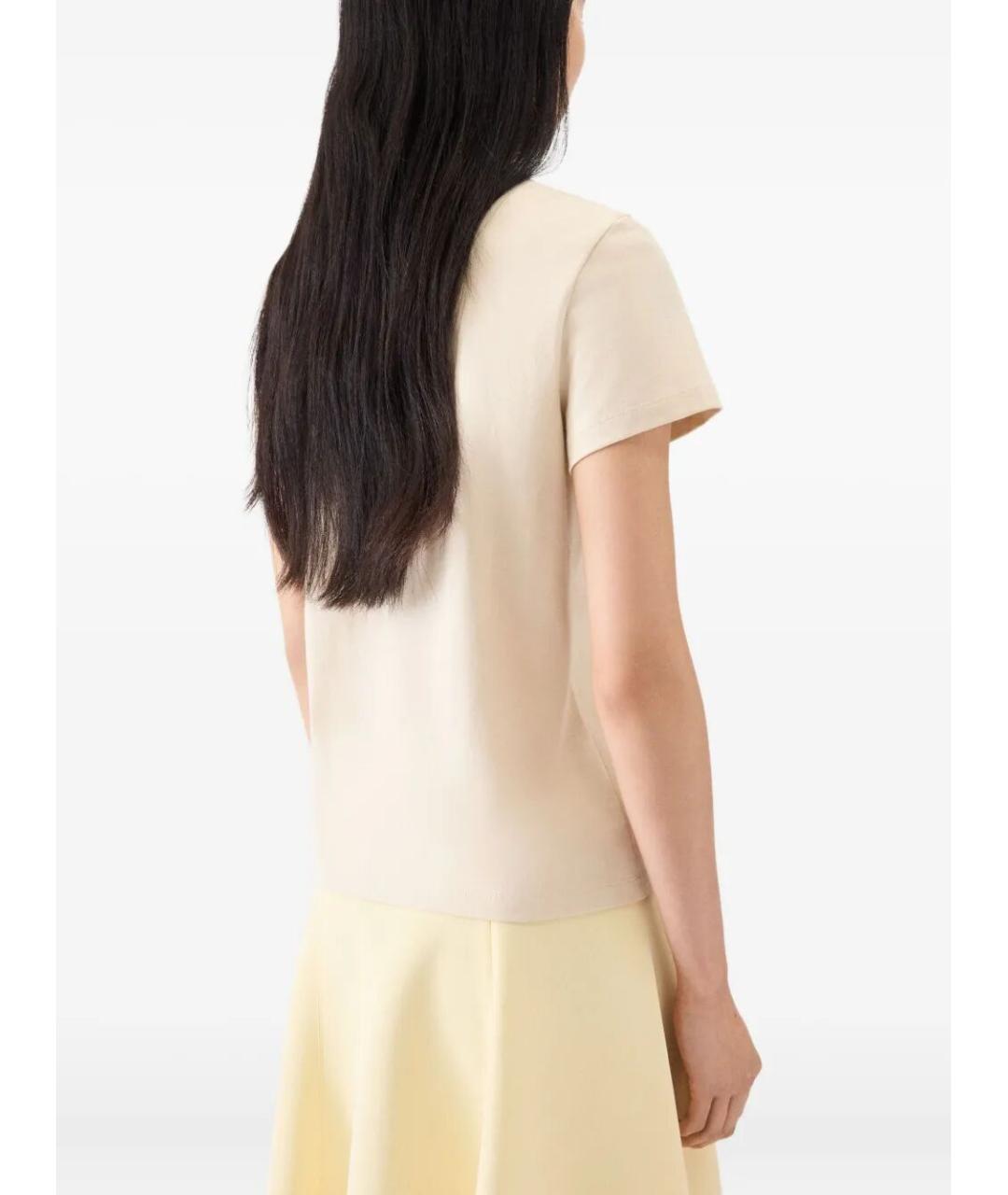 JACQUEMUS Бежевая хлопковая футболка, фото 3