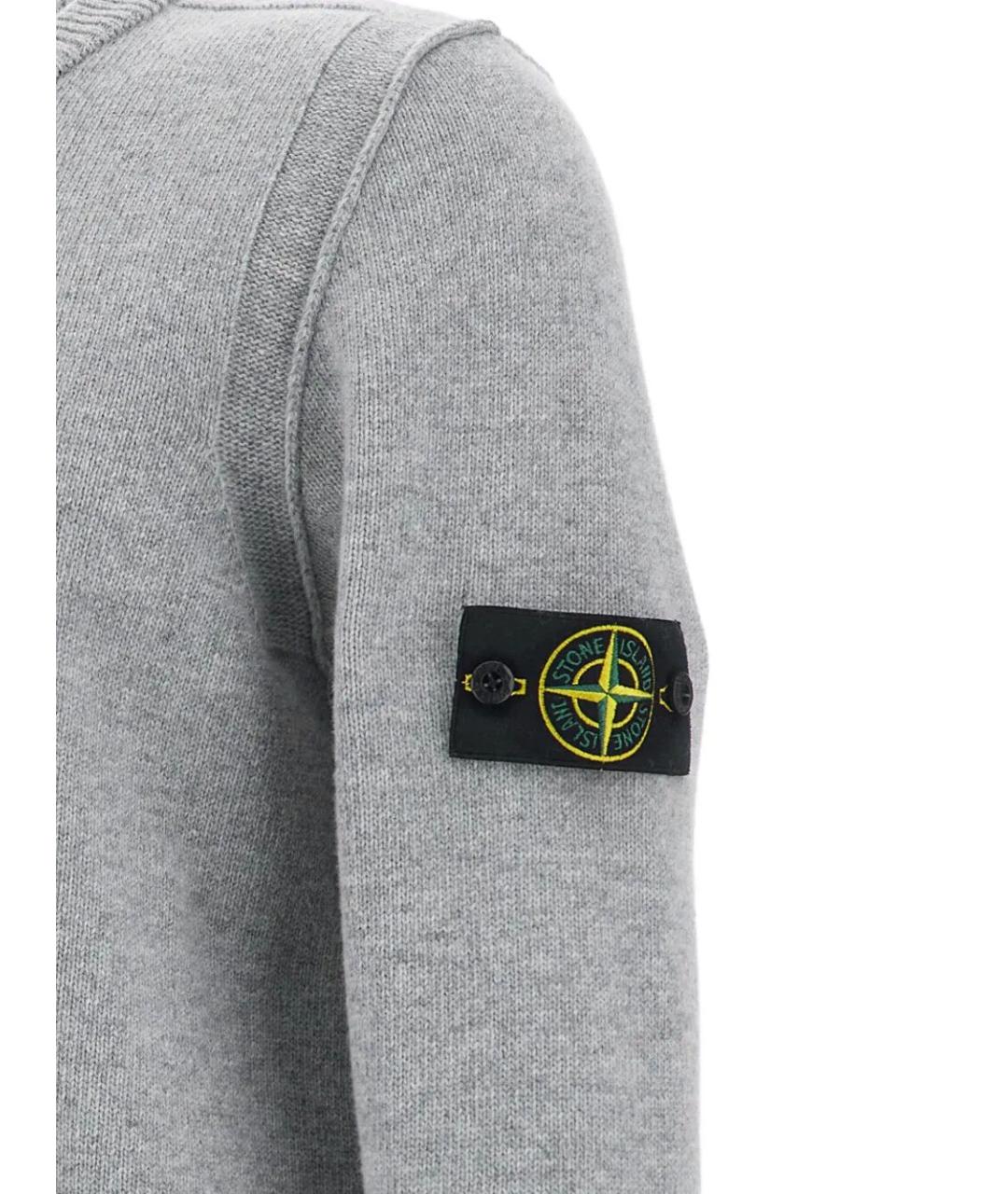 STONE ISLAND Серый шерстяной джемпер / свитер, фото 3