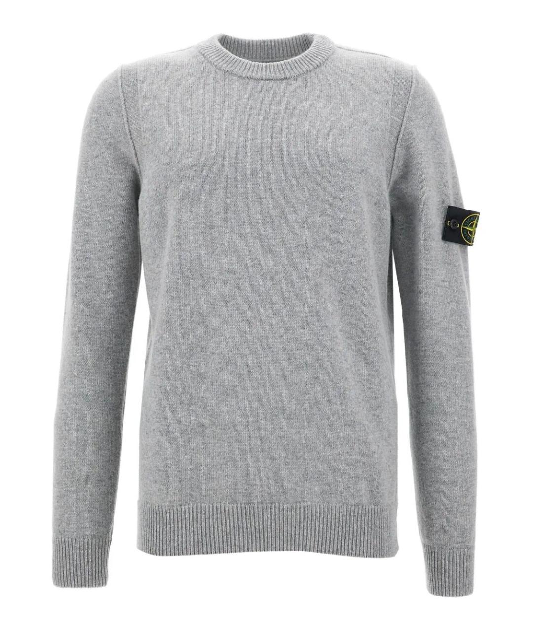 STONE ISLAND Серый шерстяной джемпер / свитер, фото 1
