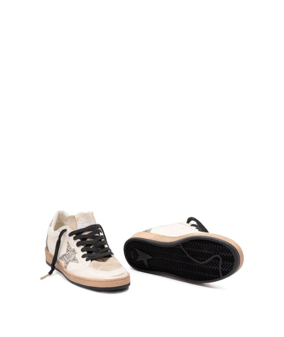 GOLDEN GOOSE DELUXE BRAND Бежевые кожаные кроссовки, фото 4