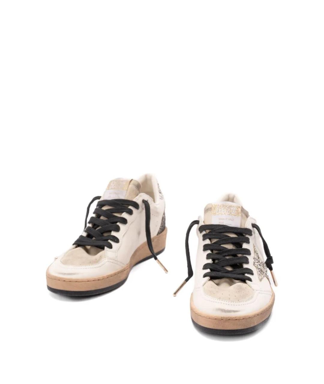 GOLDEN GOOSE DELUXE BRAND Бежевые кожаные кроссовки, фото 2