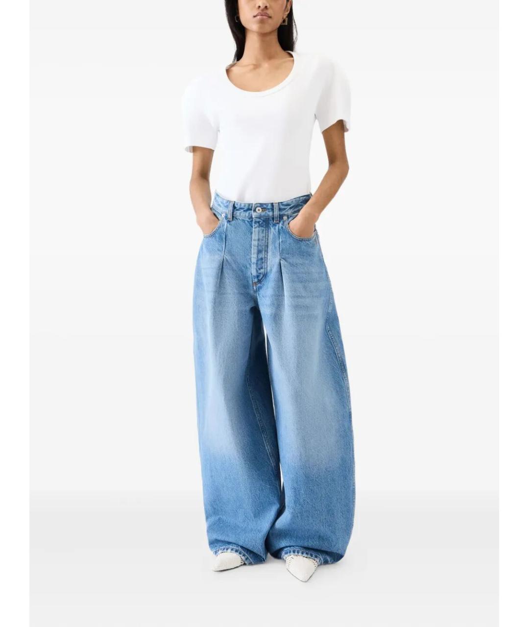 JACQUEMUS Голубые хлопковые прямые джинсы, фото 4