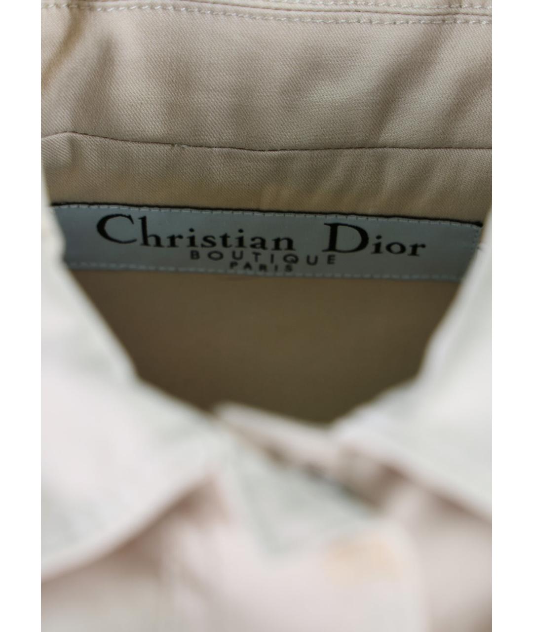 CHRISTIAN DIOR Бежевый хлопковый жакет/пиджак, фото 4