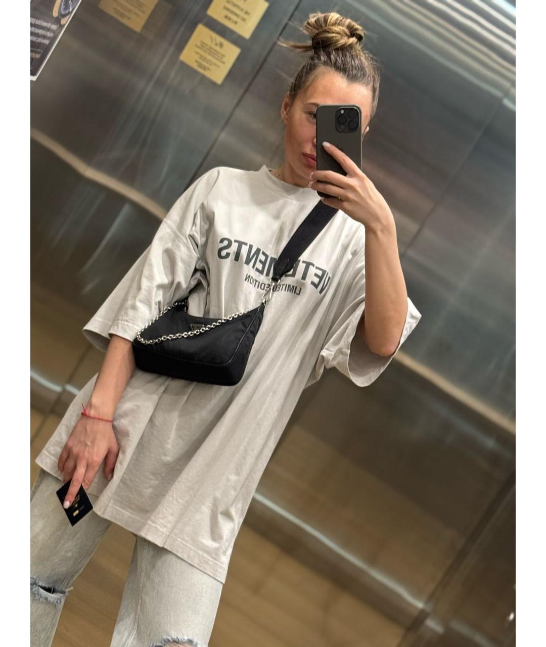 VETEMENTS Серая хлопковая футболка, фото 6