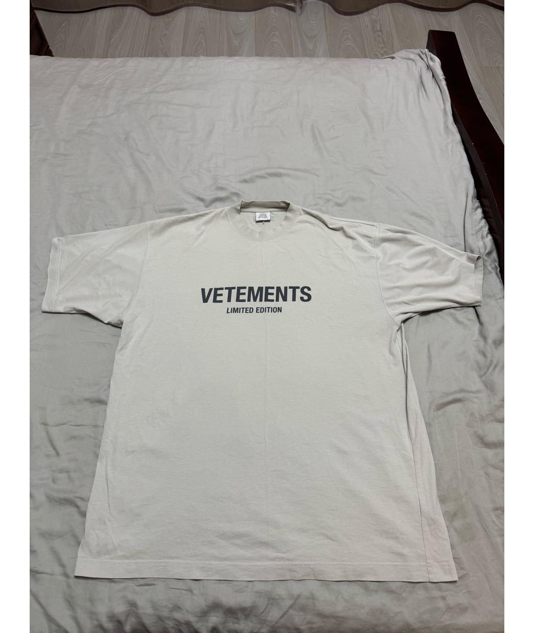 VETEMENTS Серая хлопковая футболка, фото 7