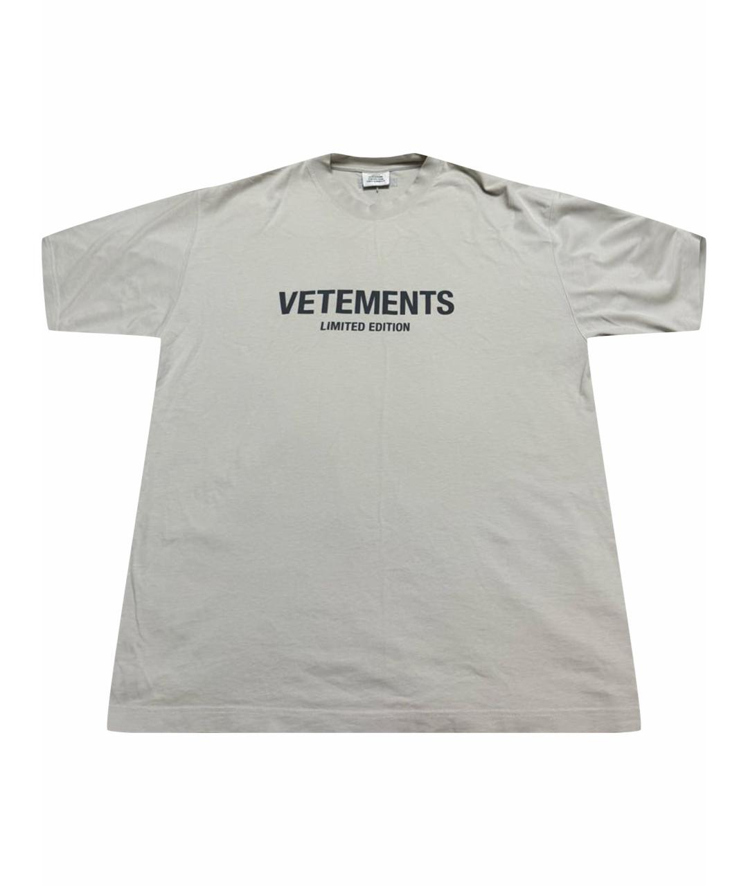 VETEMENTS Серая хлопковая футболка, фото 1