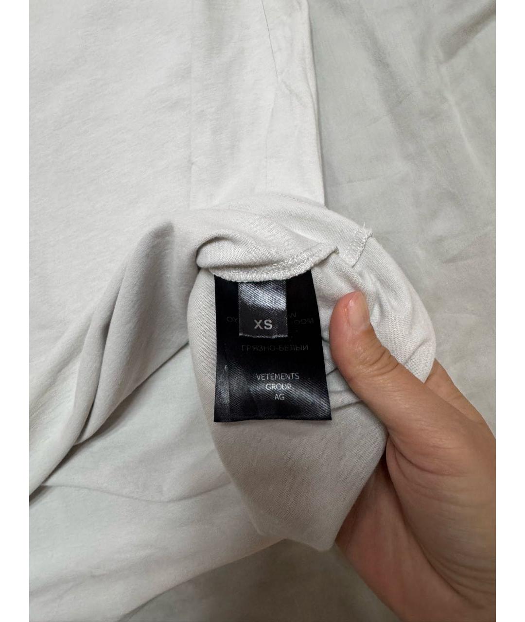VETEMENTS Серая хлопковая футболка, фото 3