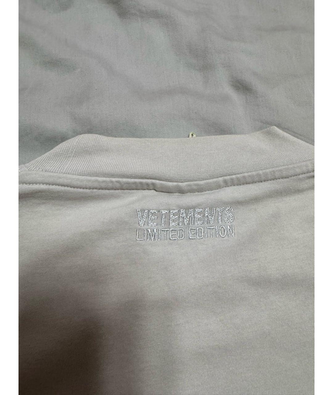 VETEMENTS Серая хлопковая футболка, фото 5