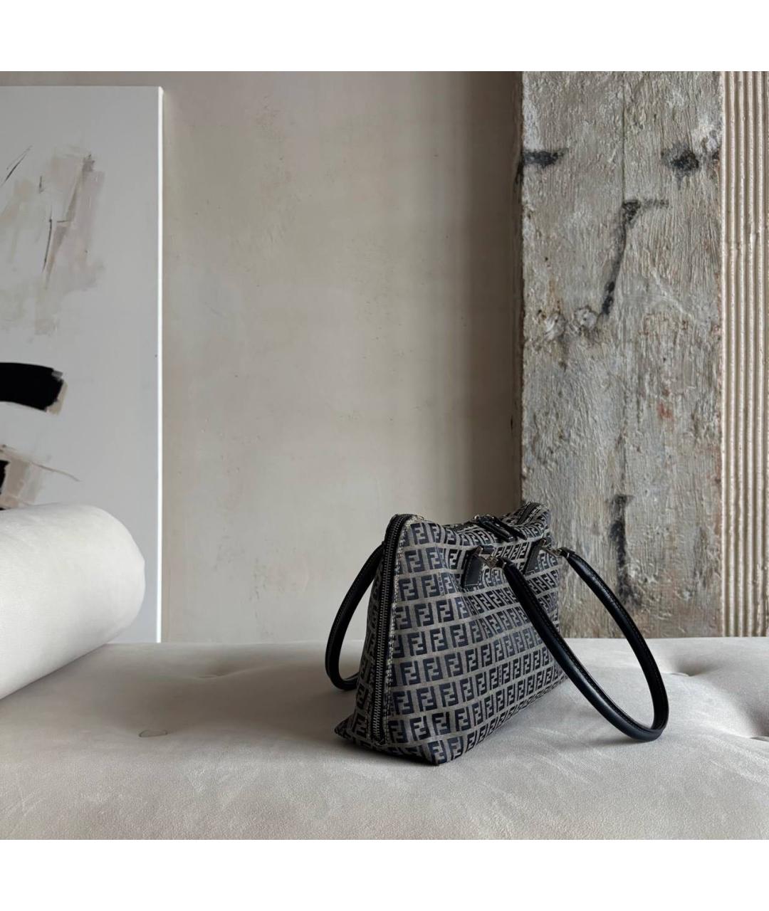 FENDI Темно-синяя тканевая сумка через плечо, фото 7