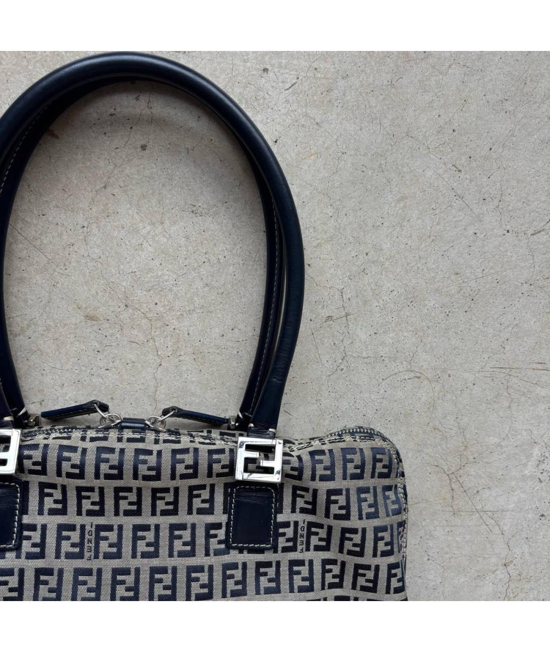 FENDI Темно-синяя тканевая сумка через плечо, фото 4