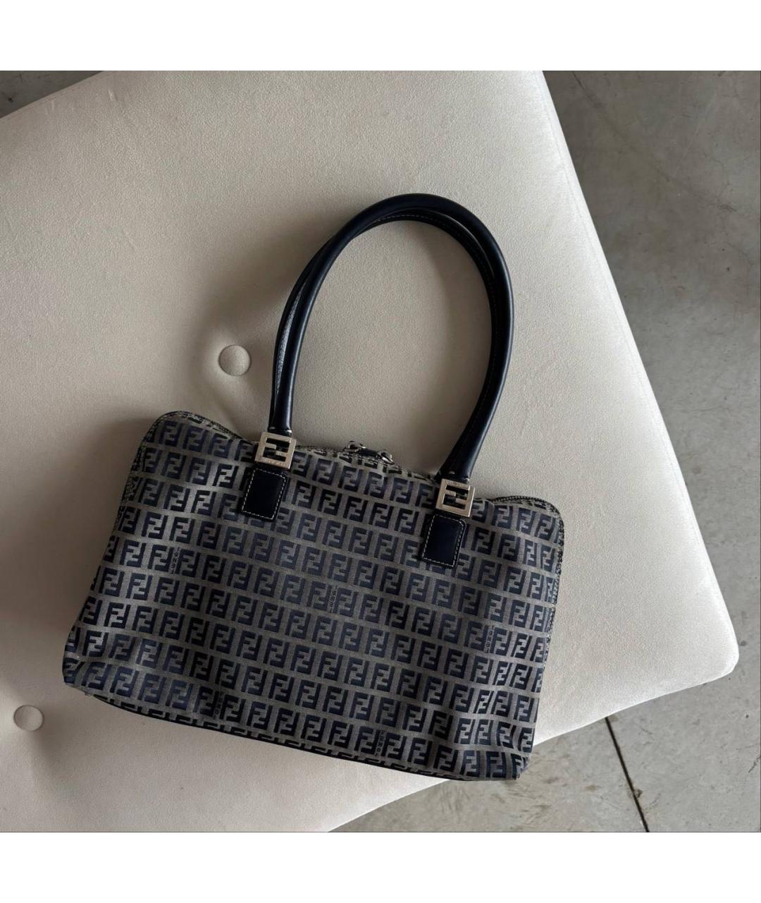 FENDI Темно-синяя тканевая сумка через плечо, фото 3