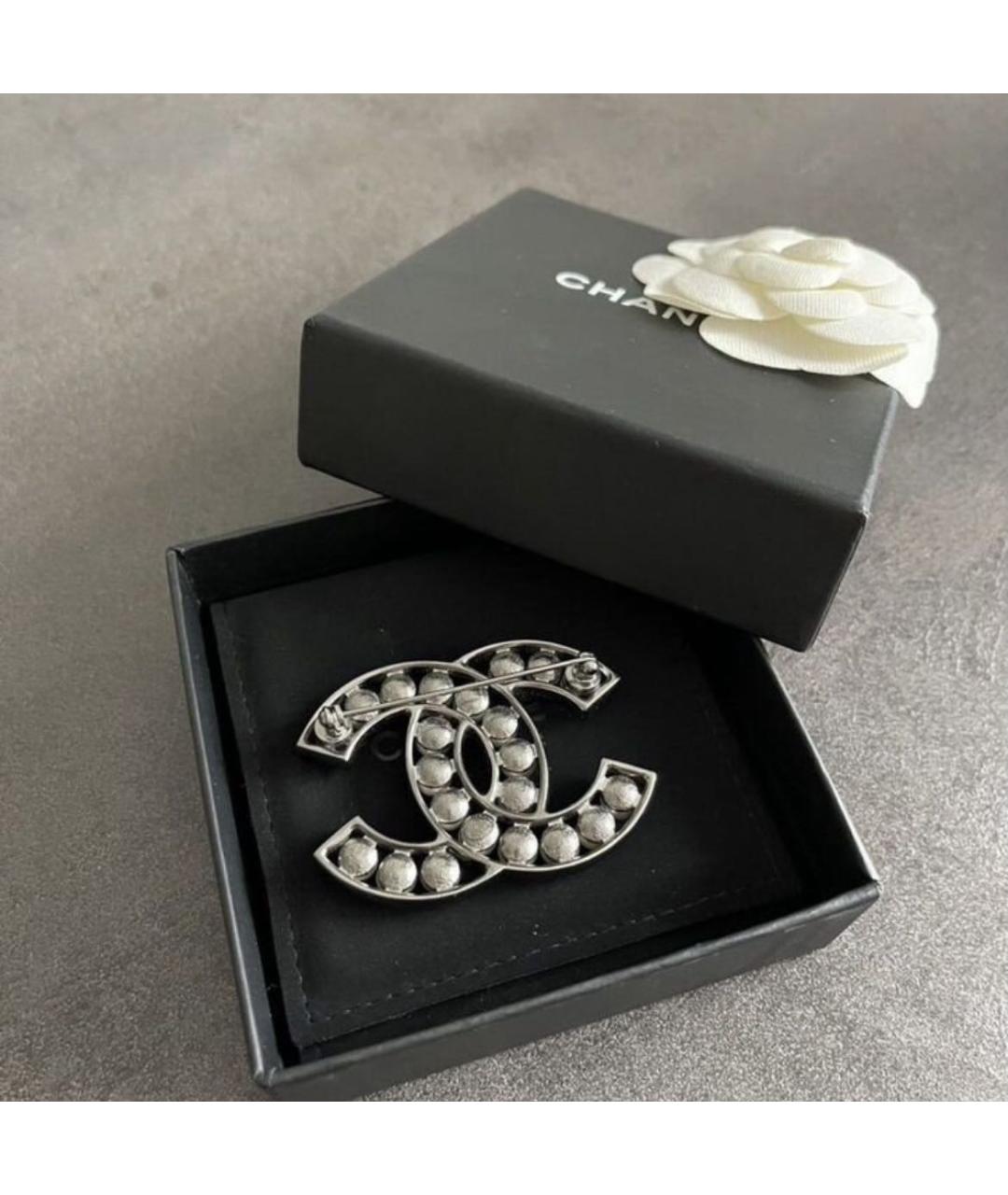 CHANEL Серебряная металлическая булавка / брошь, фото 4