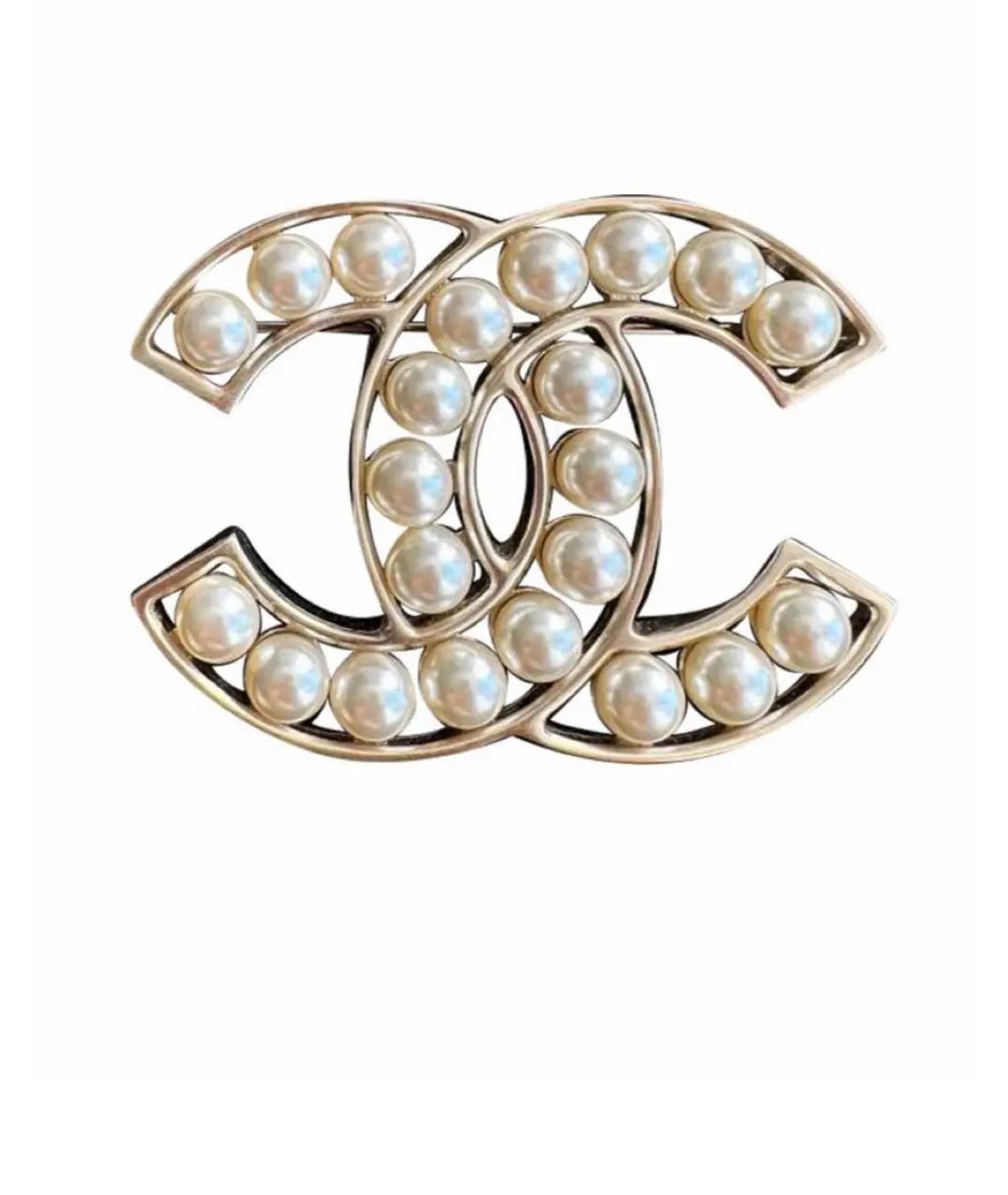 CHANEL Серебряная металлическая булавка / брошь, фото 1