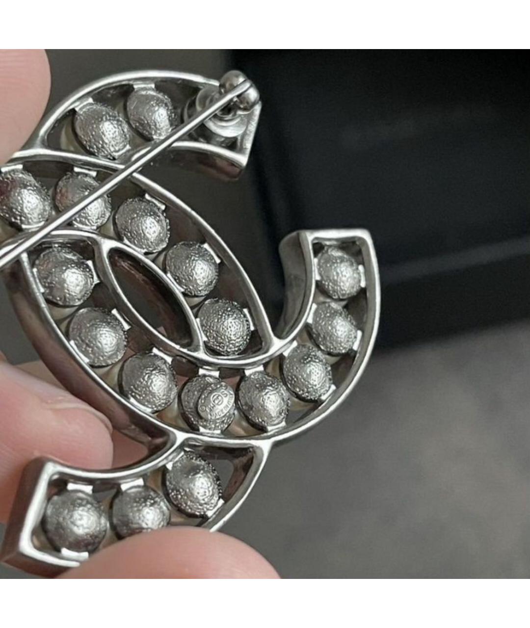 CHANEL Серебряная металлическая булавка / брошь, фото 6