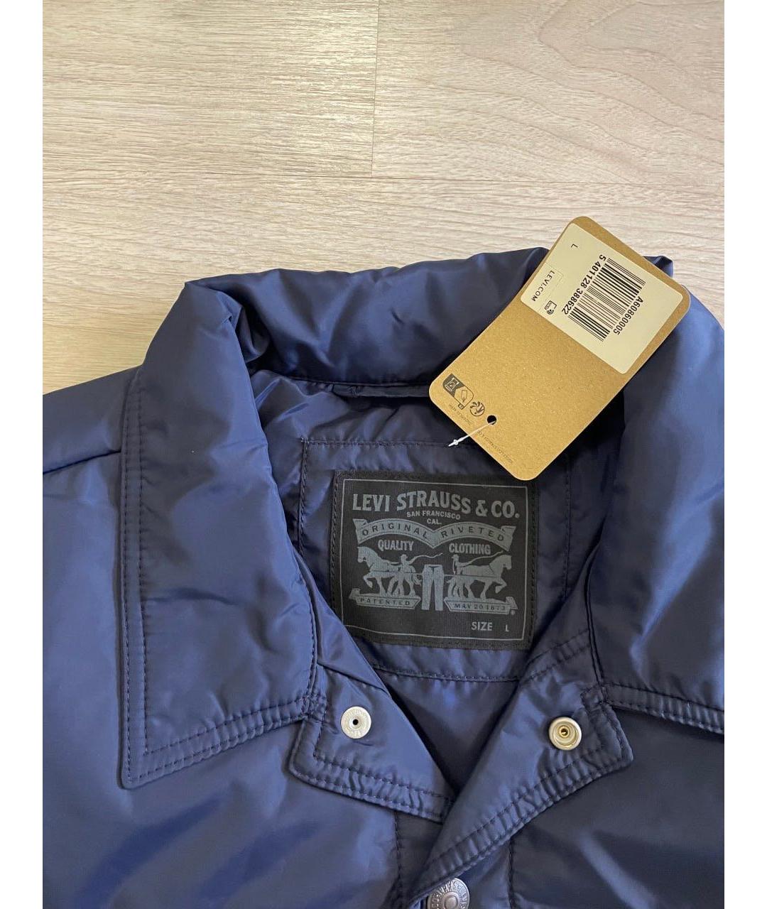 LEVI'S Темно-синяя полиэстеровая куртка, фото 3