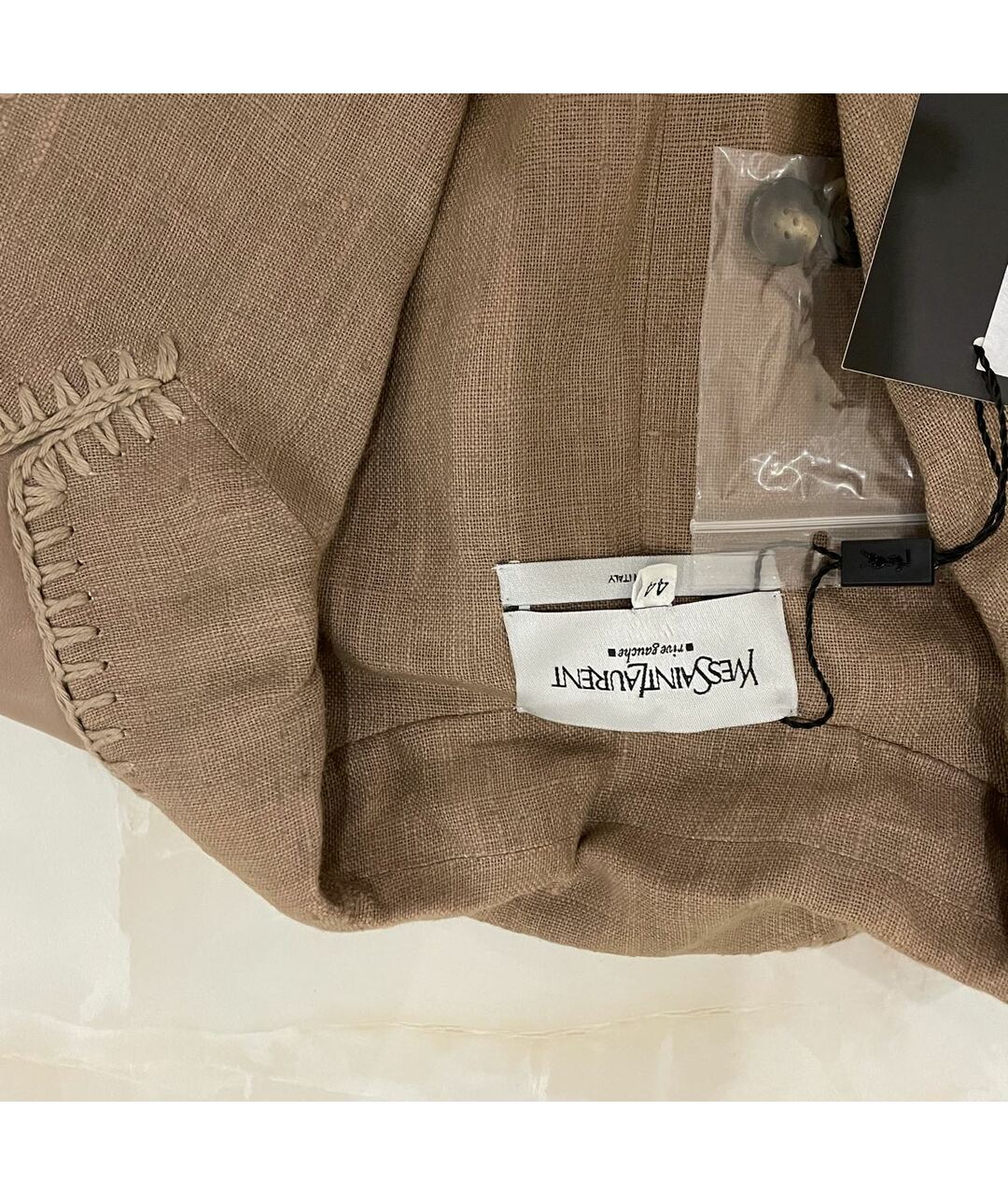 SAINT LAURENT Коричневый кожаный жакет/пиджак, фото 3