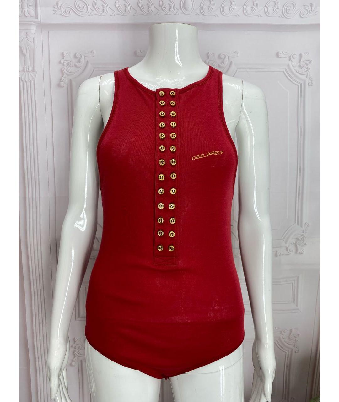 DSQUARED2 Красное хлопковое боди, фото 5