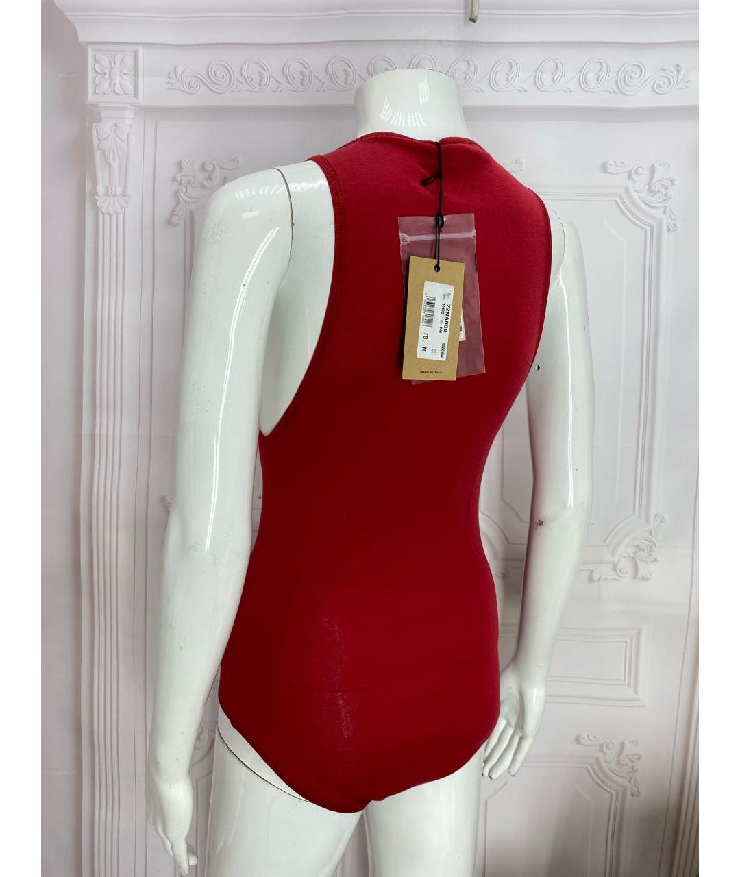 DSQUARED2 Красное хлопковое боди, фото 2