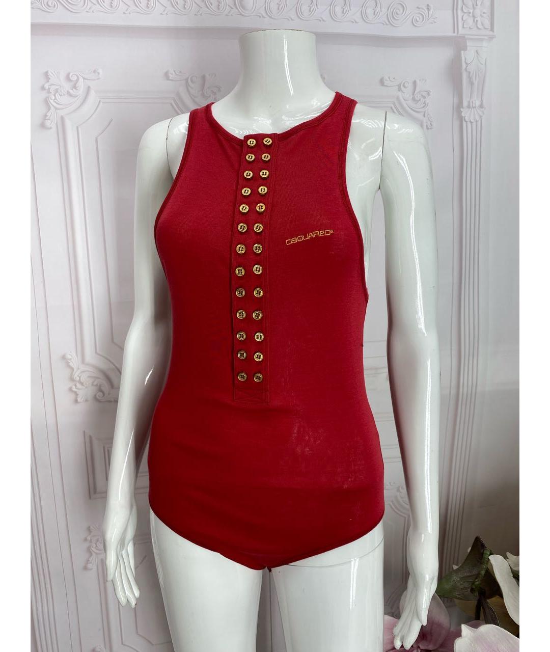 DSQUARED2 Красное хлопковое боди, фото 7