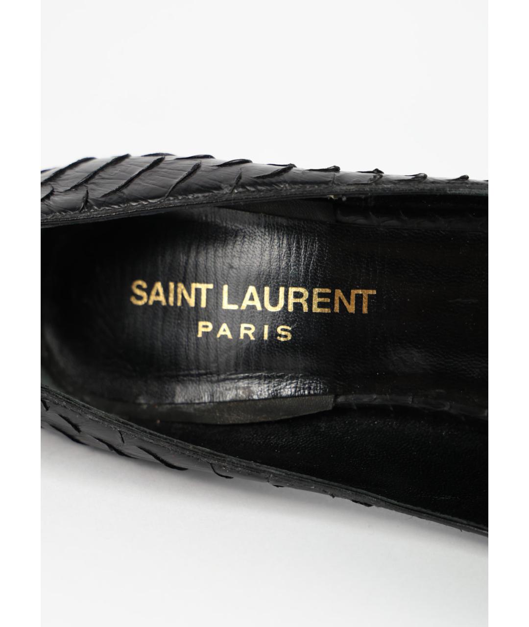 SAINT LAURENT Черные кожаные туфли, фото 5