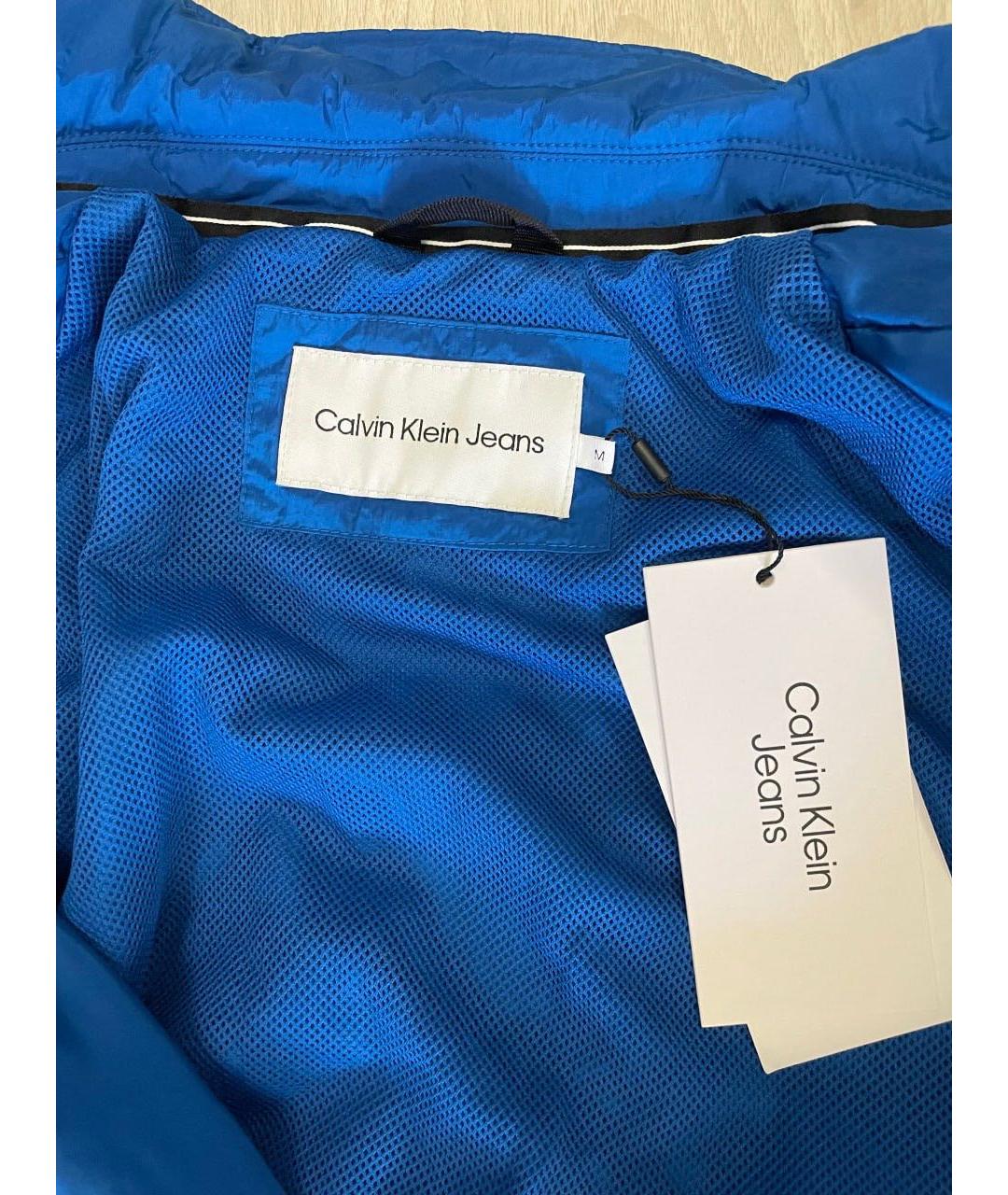 CALVIN KLEIN Синяя полиэстеровая куртка, фото 3