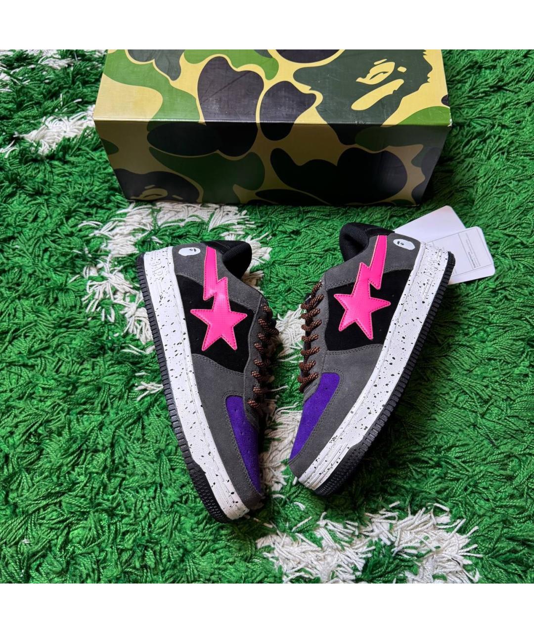 BAPE Антрацитовые низкие кроссовки / кеды, фото 2