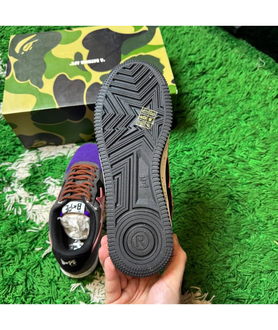 BAPE Антрацитовые низкие кроссовки / кеды, фото 8