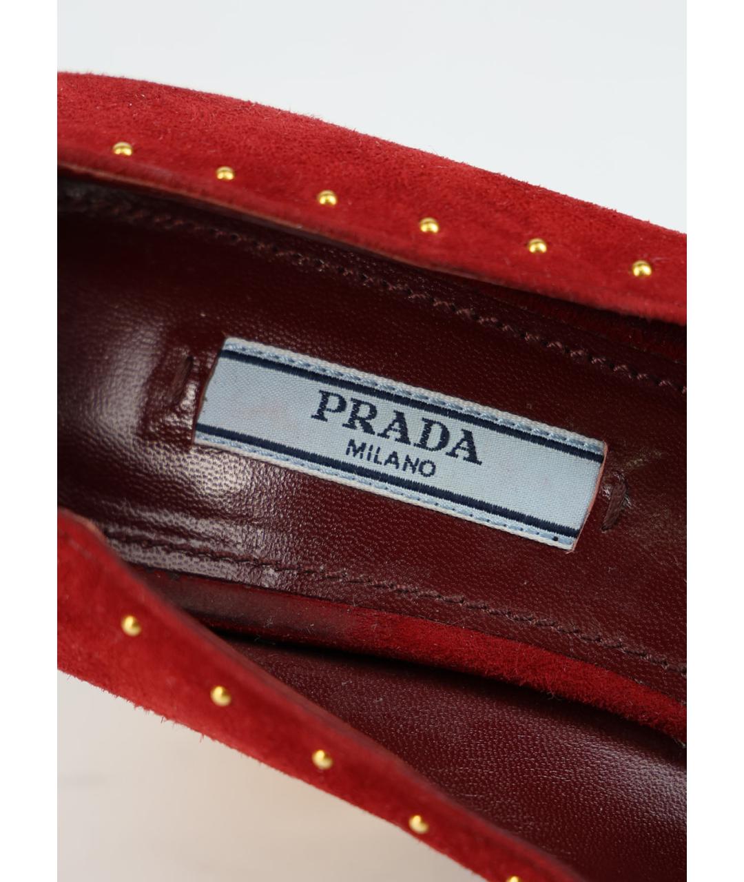 PRADA Красные замшевые туфли, фото 5