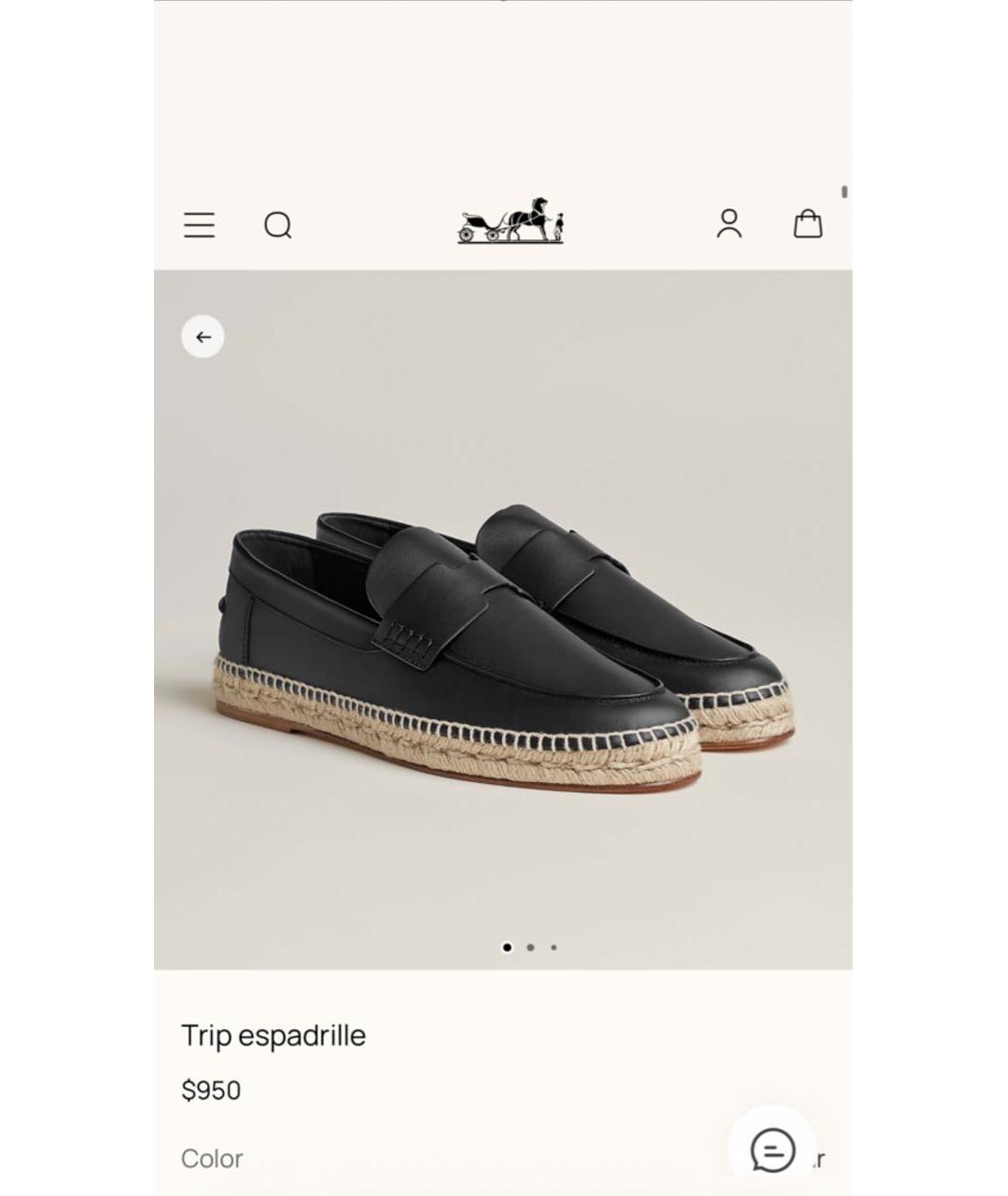 HERMES Черные кожаные эспадрильи, фото 4