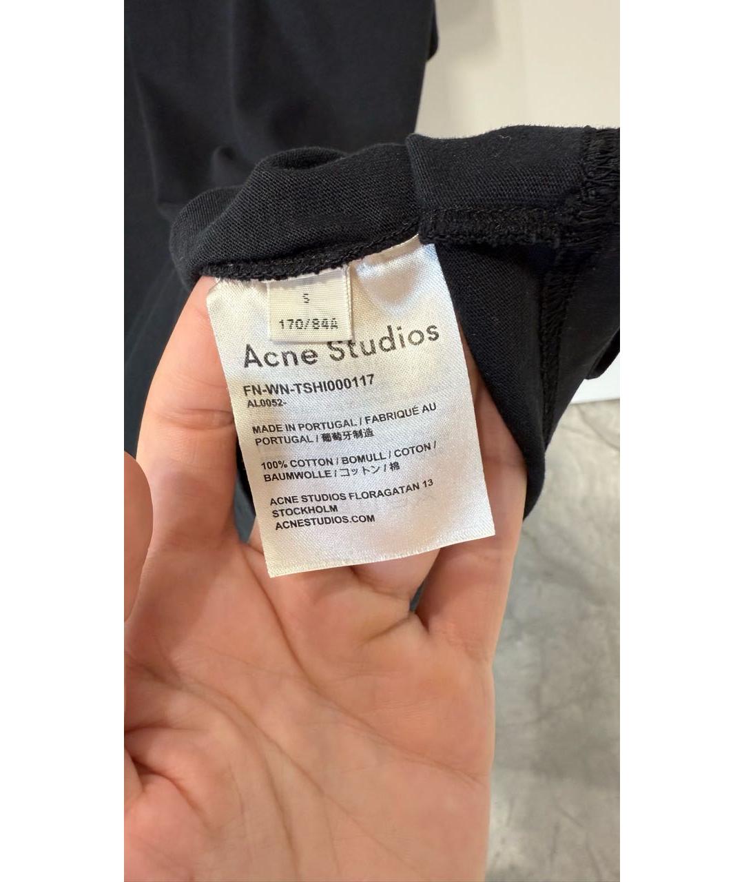 ACNE STUDIOS Черная хлопковая футболка, фото 4