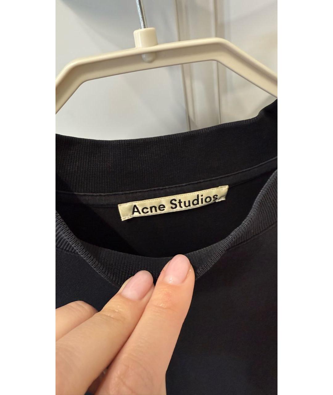 ACNE STUDIOS Черная хлопковая футболка, фото 3