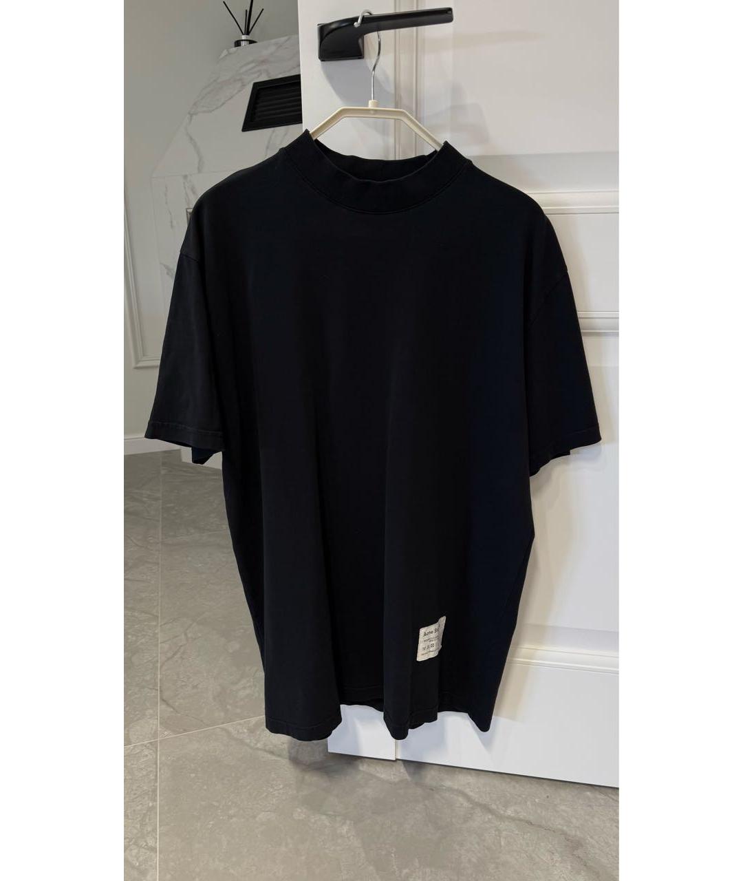 ACNE STUDIOS Черная хлопковая футболка, фото 6