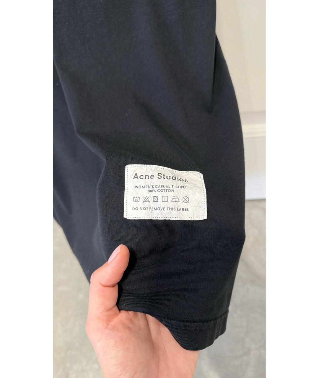 ACNE STUDIOS Черная хлопковая футболка, фото 2