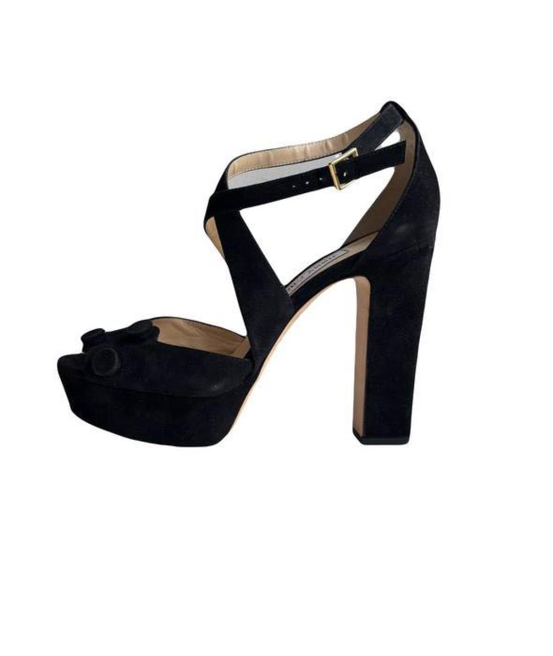 JIMMY CHOO Черные замшевые босоножки, фото 6