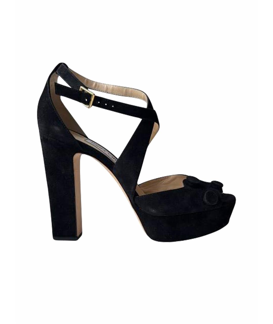 JIMMY CHOO Черные замшевые босоножки, фото 1
